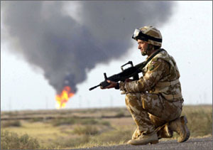 Iraqi oil field burning